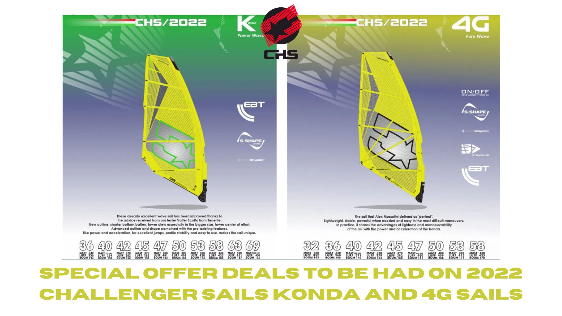 2022 special offer deals on Challenger Sails Konda and 4G sails.